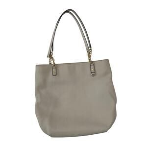 Micheal Kors Cream Leather Tote with Gold Chain Detail